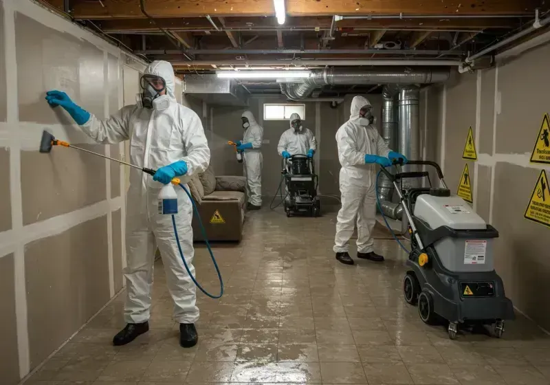 Basement Moisture Removal and Structural Drying process in Vermilion County, IL